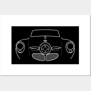 Studebaker Champion 1950 classic car white outline graphic Posters and Art